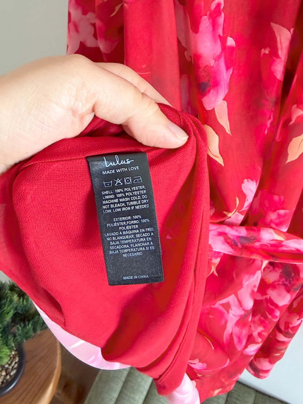 Lulus Lata Red Floral Mock Neck Belted Mini Dress - Picture 10 of 10